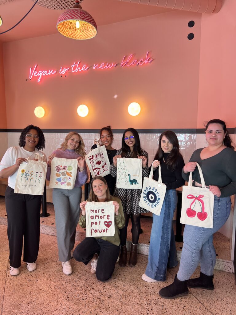 GirlsMeetup Stockholm group photo at a wellness event, promoting connection and empowerment for women